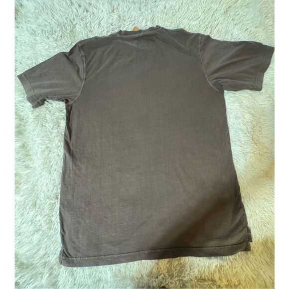 Weekendz off Men's short sleeve brown henley slub tee t-shirt L - Picture 5 of 6